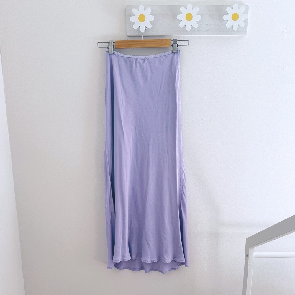 Zara Silk Skirt Satin Long Maxi Lavender Light Purple Unlined Women’s size small